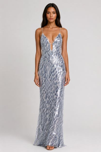 Misha | Sapphire Gown (Dove Grey)